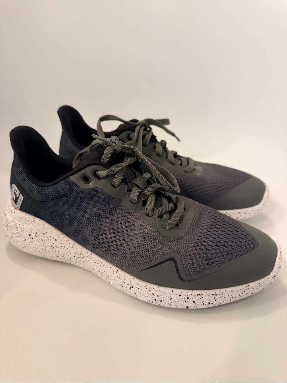 FootJoy Athletic Sneakers in Gray and Olive with Speckled White Midsole